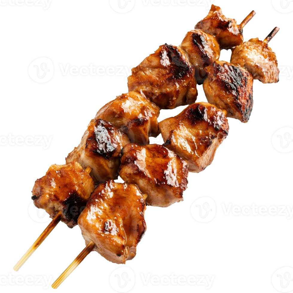 Mouthwatering Grilled Yakitori Skewers Savory Asian Street Food Delight png