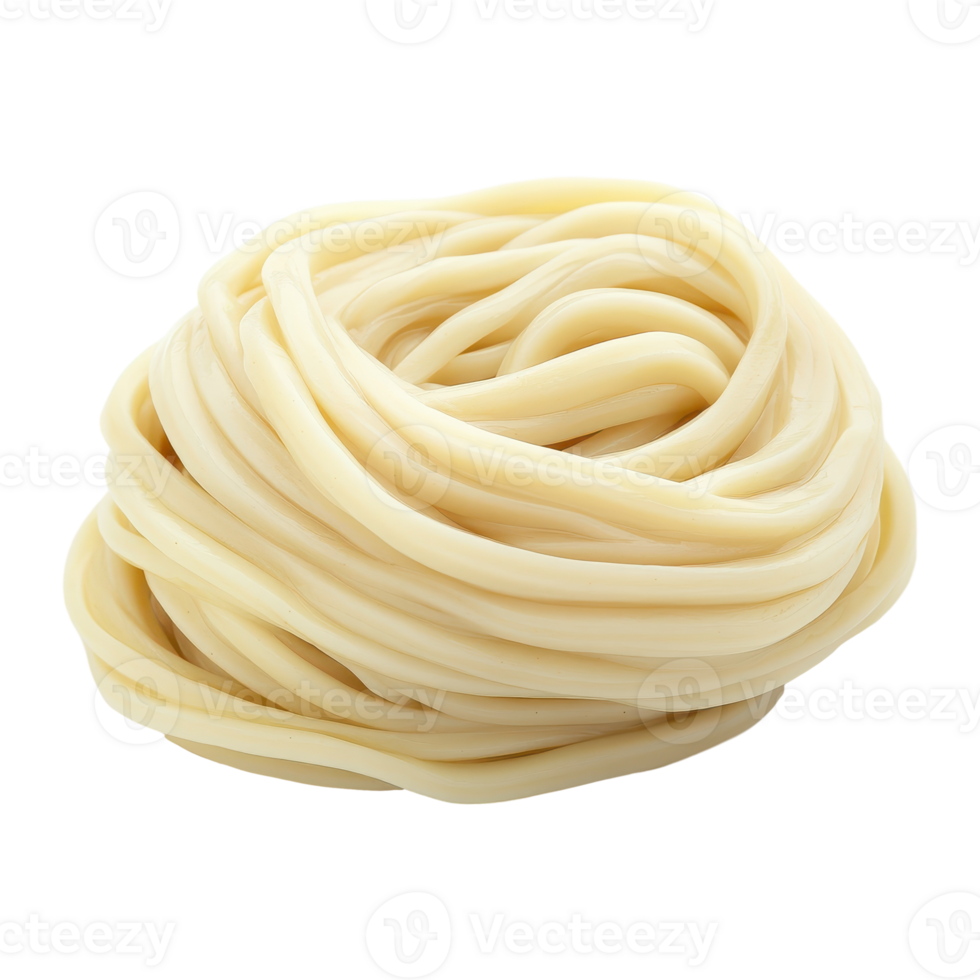 Closeup view of thick hand crafted udon noodles made from premium wheat flour png