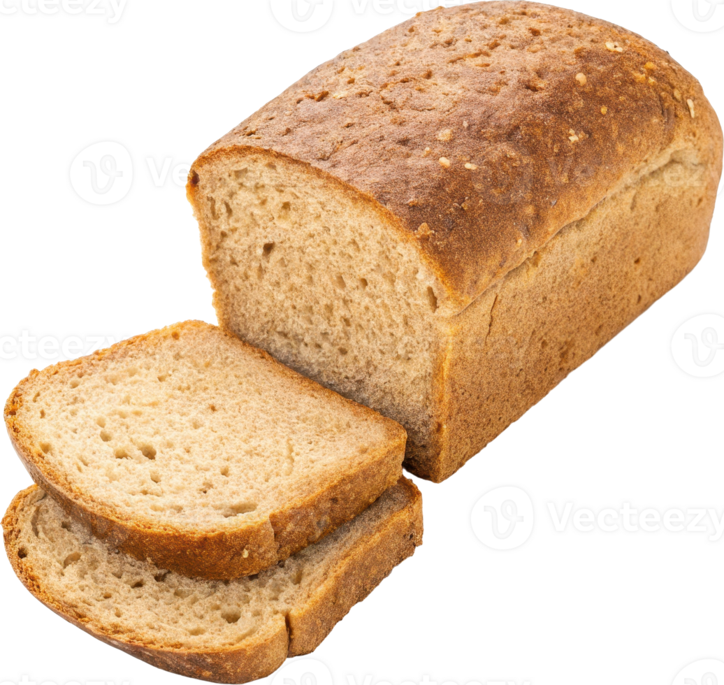 Freshly Baked Whole Wheat Bread Loaf with Crisp Crust and Hearty Texture png
