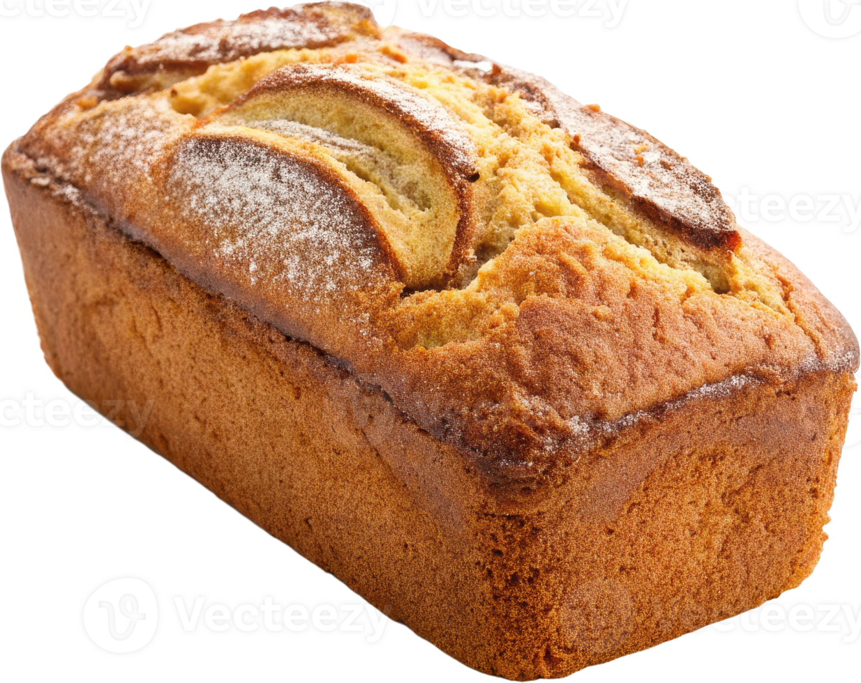 Freshly Baked Golden Hued Banana Bread Loaf with Crumb Texture and Appetizing Aroma png