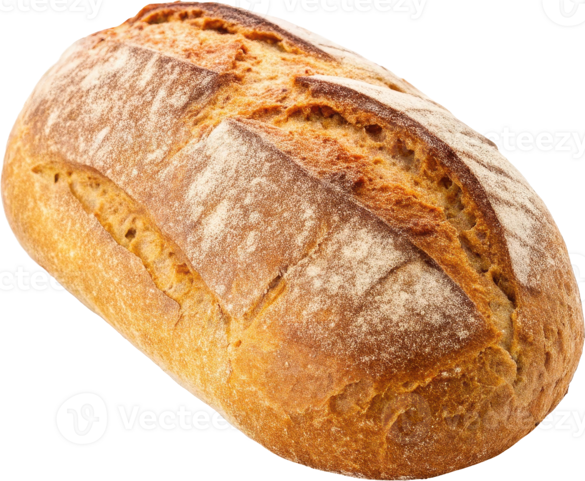 Freshly Baked Artisanal Sourdough Bread Loaf with Crispy Crust and Rustic Texture png