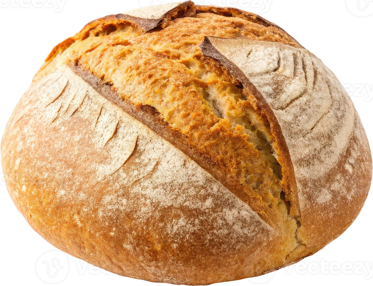 Artisanal Sourdough Bread Loaf with Crisp Crust and Chewy Crumb png