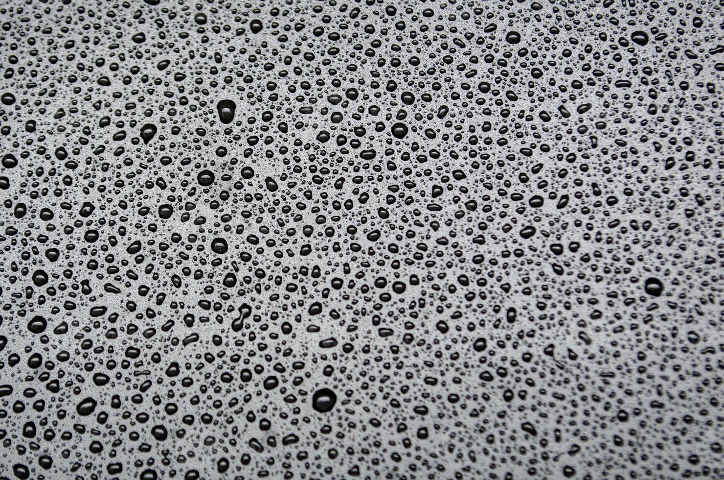 Water droplets view from above with dark background photo