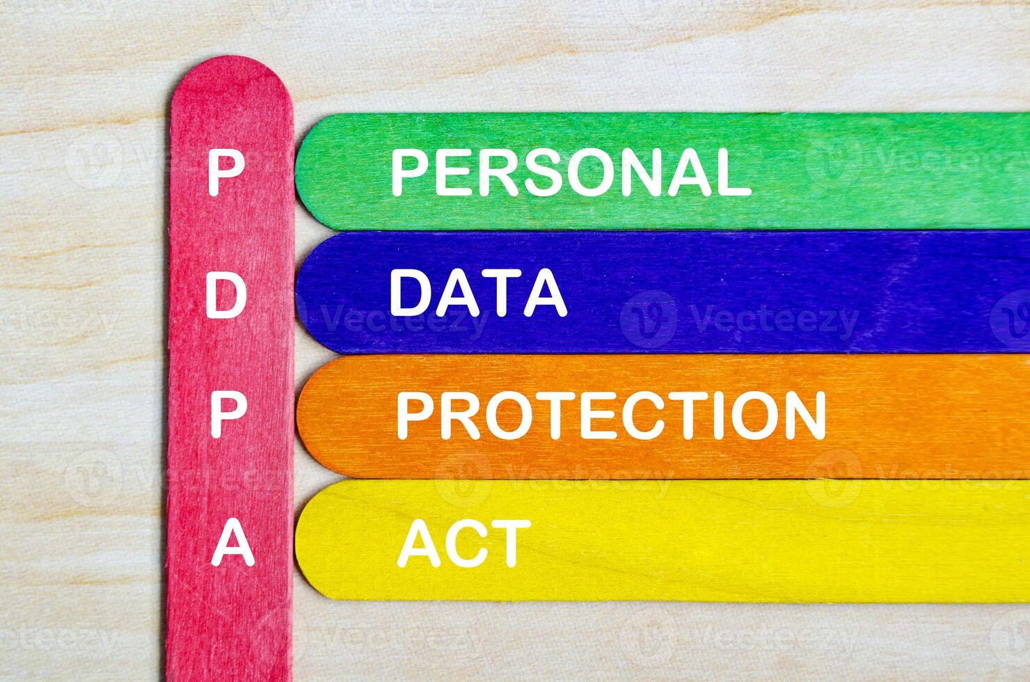 PDPA representing Personal Data Protection Act text on wooden stick photo