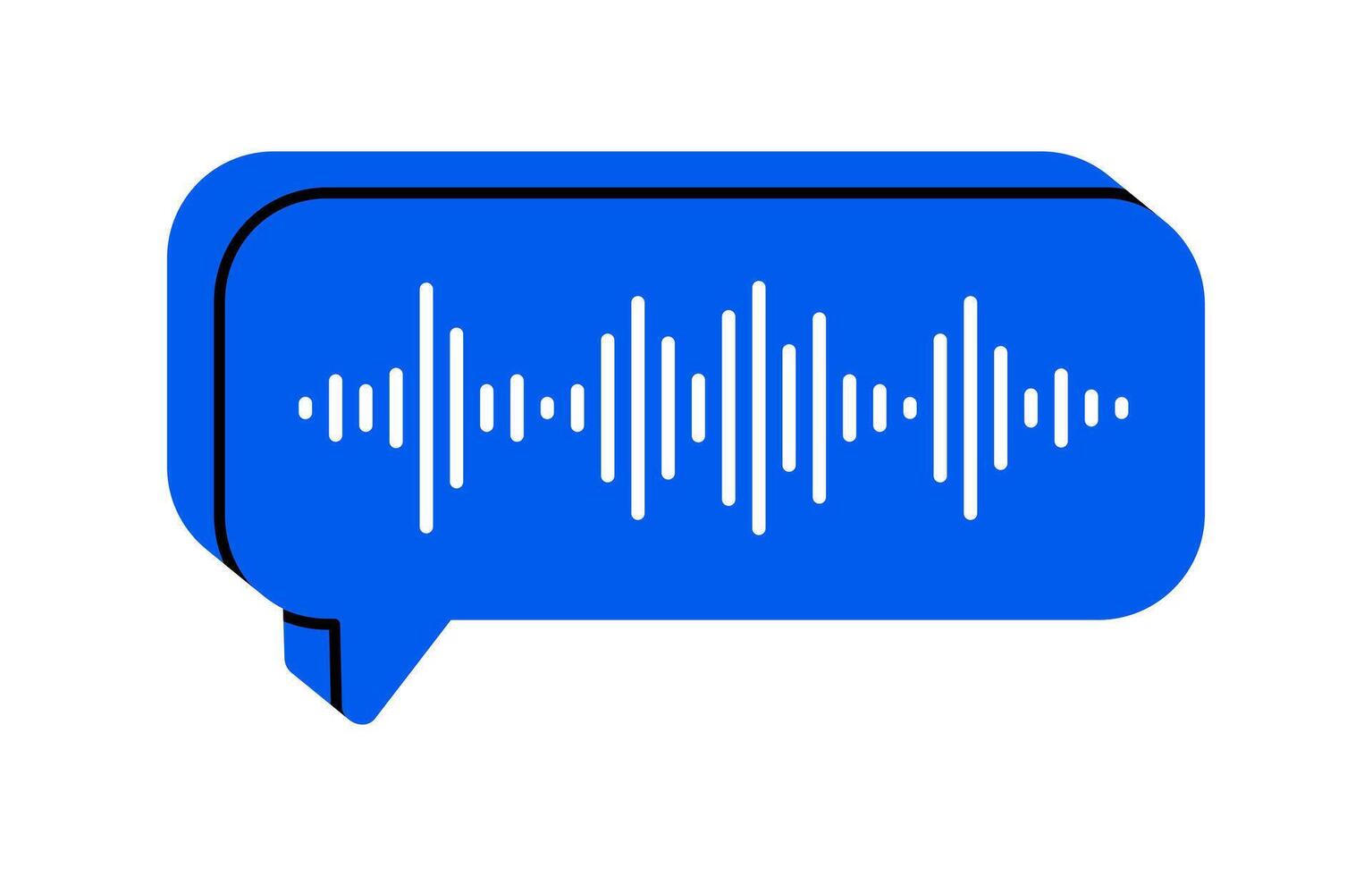Hand drawn cute cartoon illustration speech bubble with voice message. Flat audio chat doodle. Online relationship. Social media addiction icon. Communication app. Mobile notification. Isolated vector