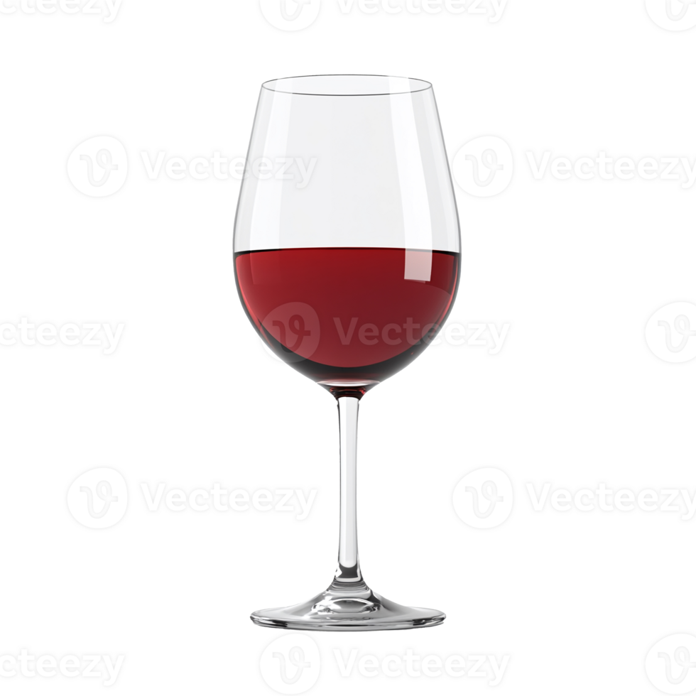 Glass tall goblet with red wine inside. With no background. png