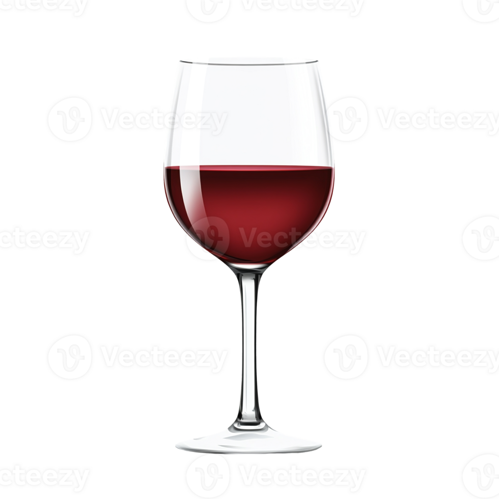 Glass tall goblet with red wine inside. Without background. Isolated png