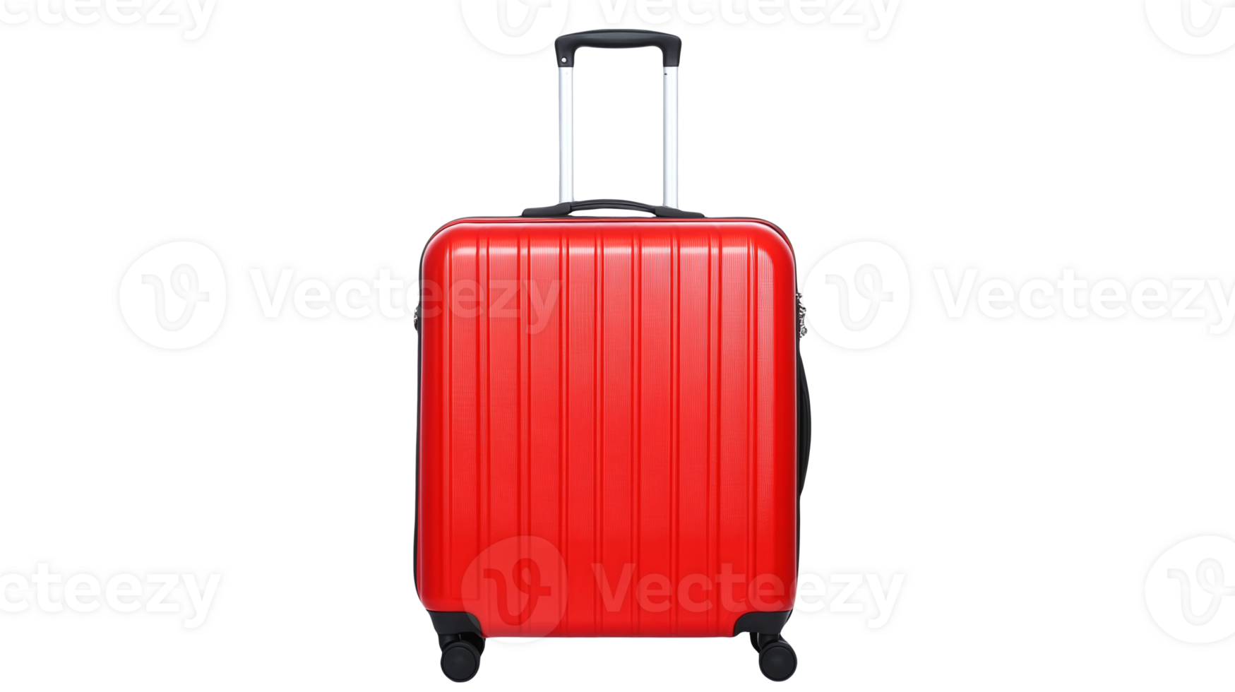 Red travel suitcase without background. png