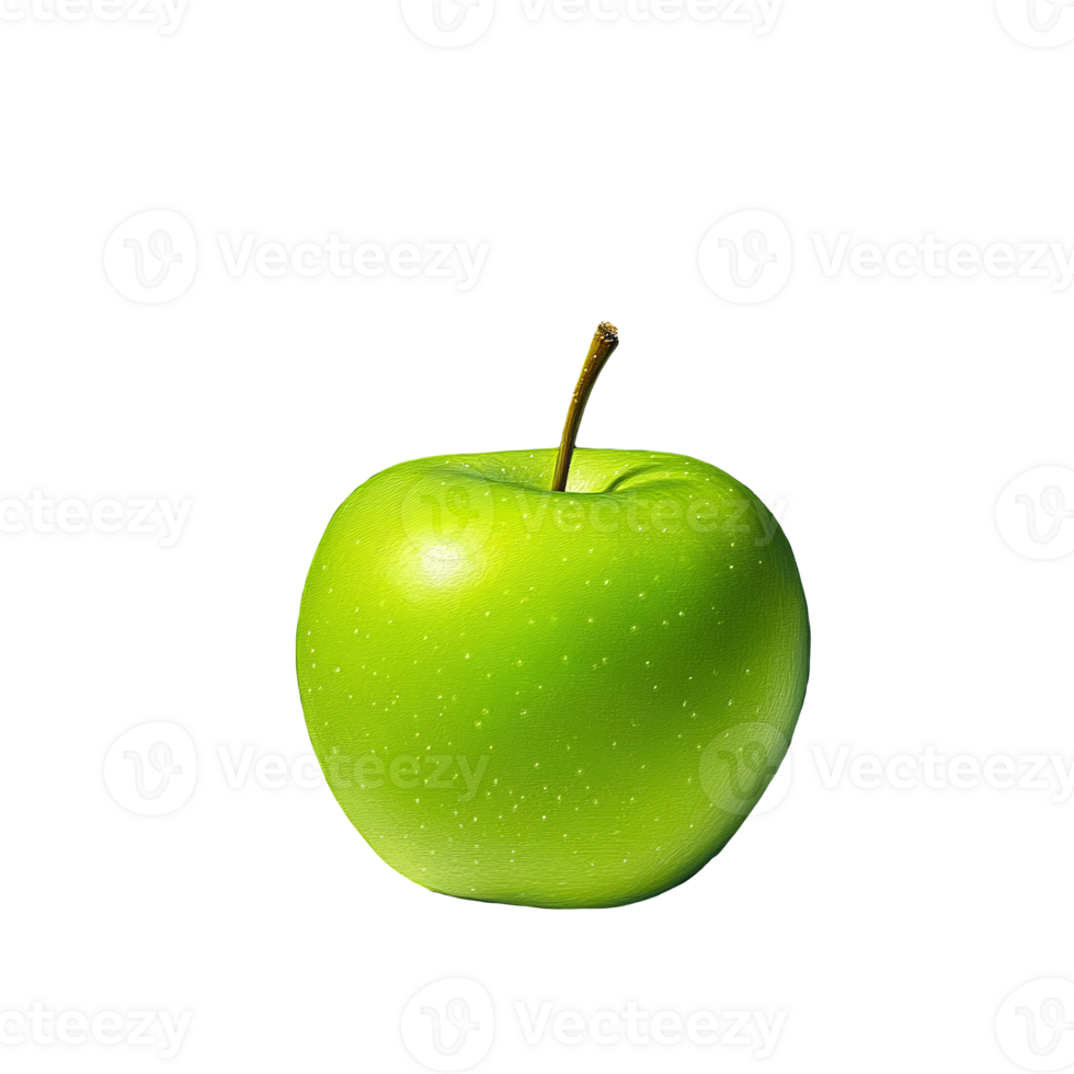 Perfect fresh green apple without background. Isolated png