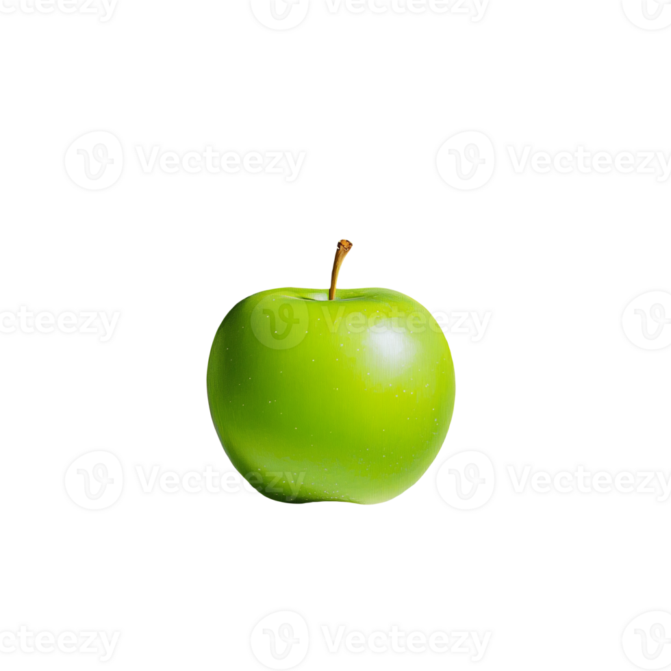 Perfect fresh green apple without background png
