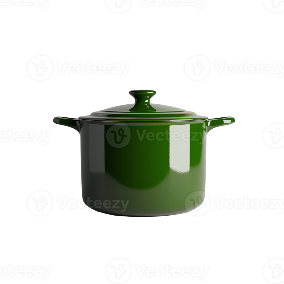 Large green pot with lid with no background png