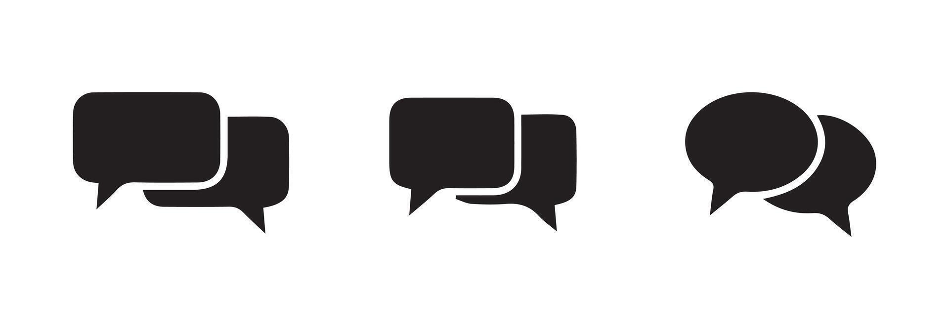 Chat speech bubble icon collection. Simple chat, talk speech bubble sign vector