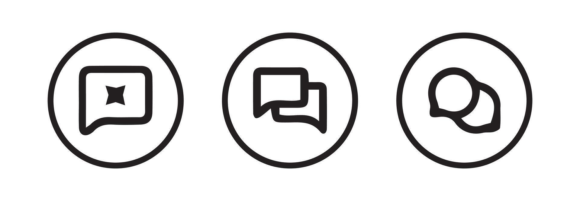 Chat icon.Line chat icons for flat design. Talk baloon icons. vector