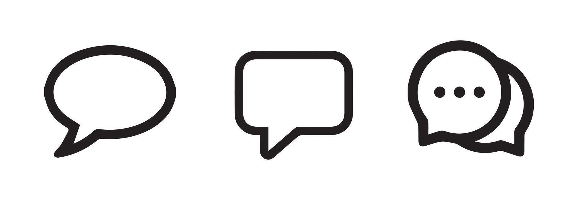 Chat icon.Line chat icons for flat design. Talk baloon icons. Chat speech bubble. Illustration EPS 10 vector