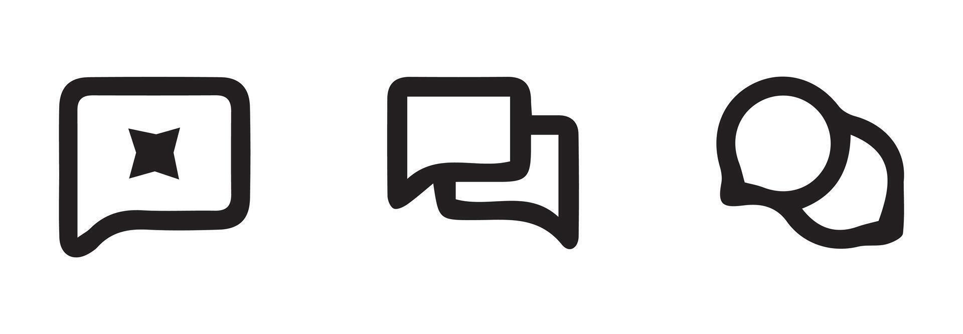 Chat icons isolated element. Set of talk bubble vector