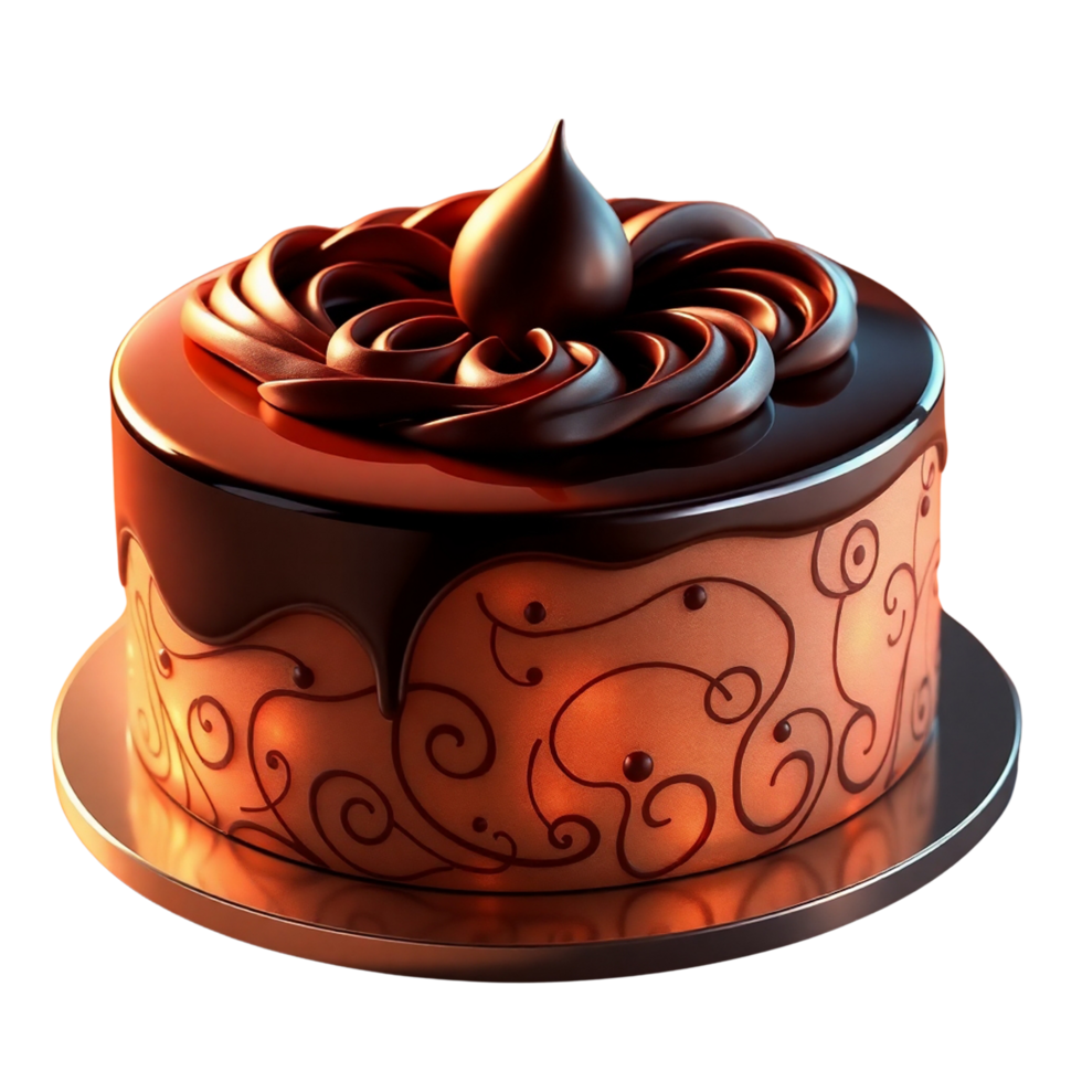 A cake with chocolate frosting png