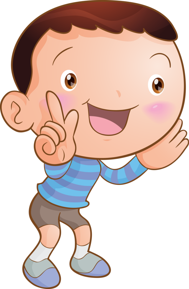 A cartoon boy waving his hand png