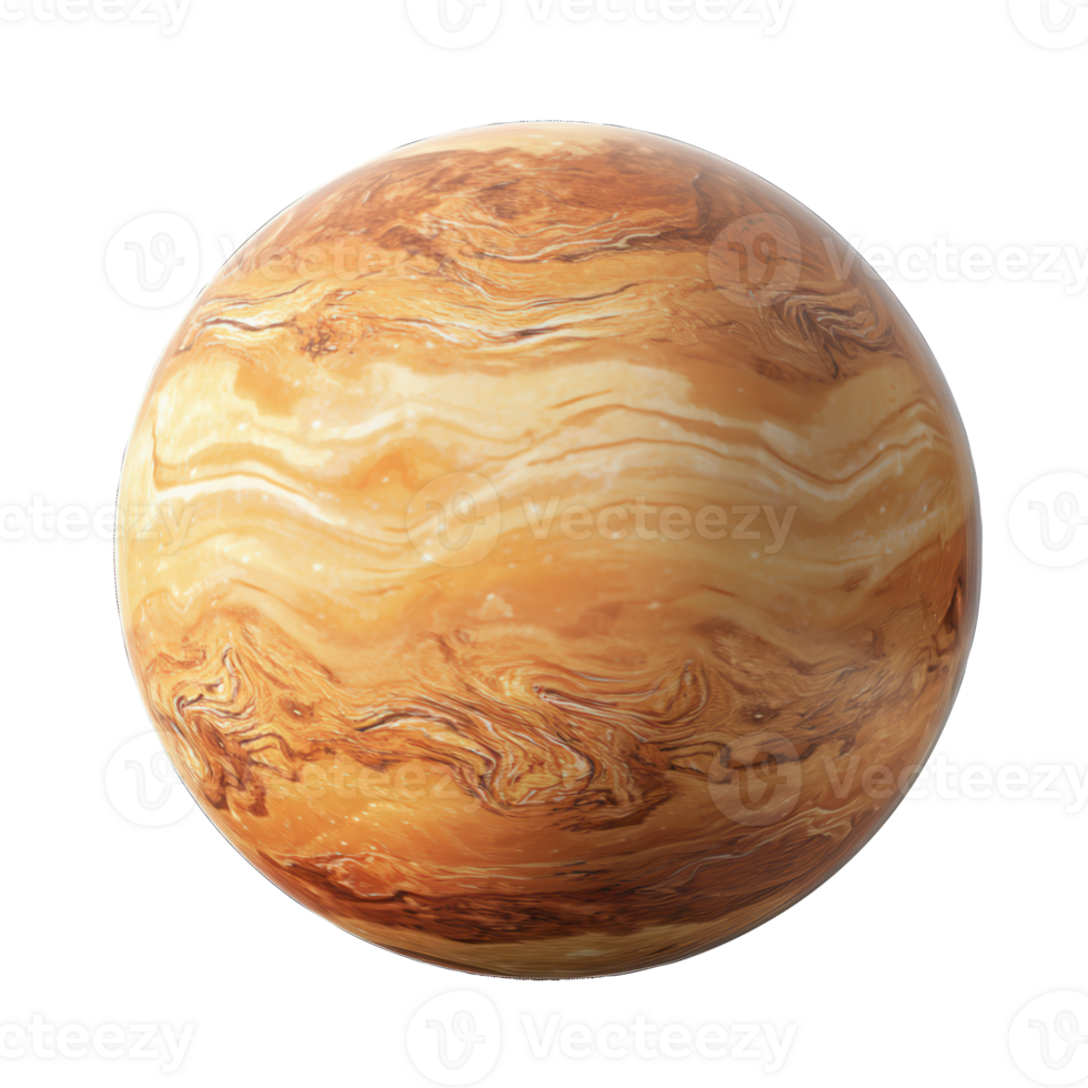 A planet with a yellow and brown surface png