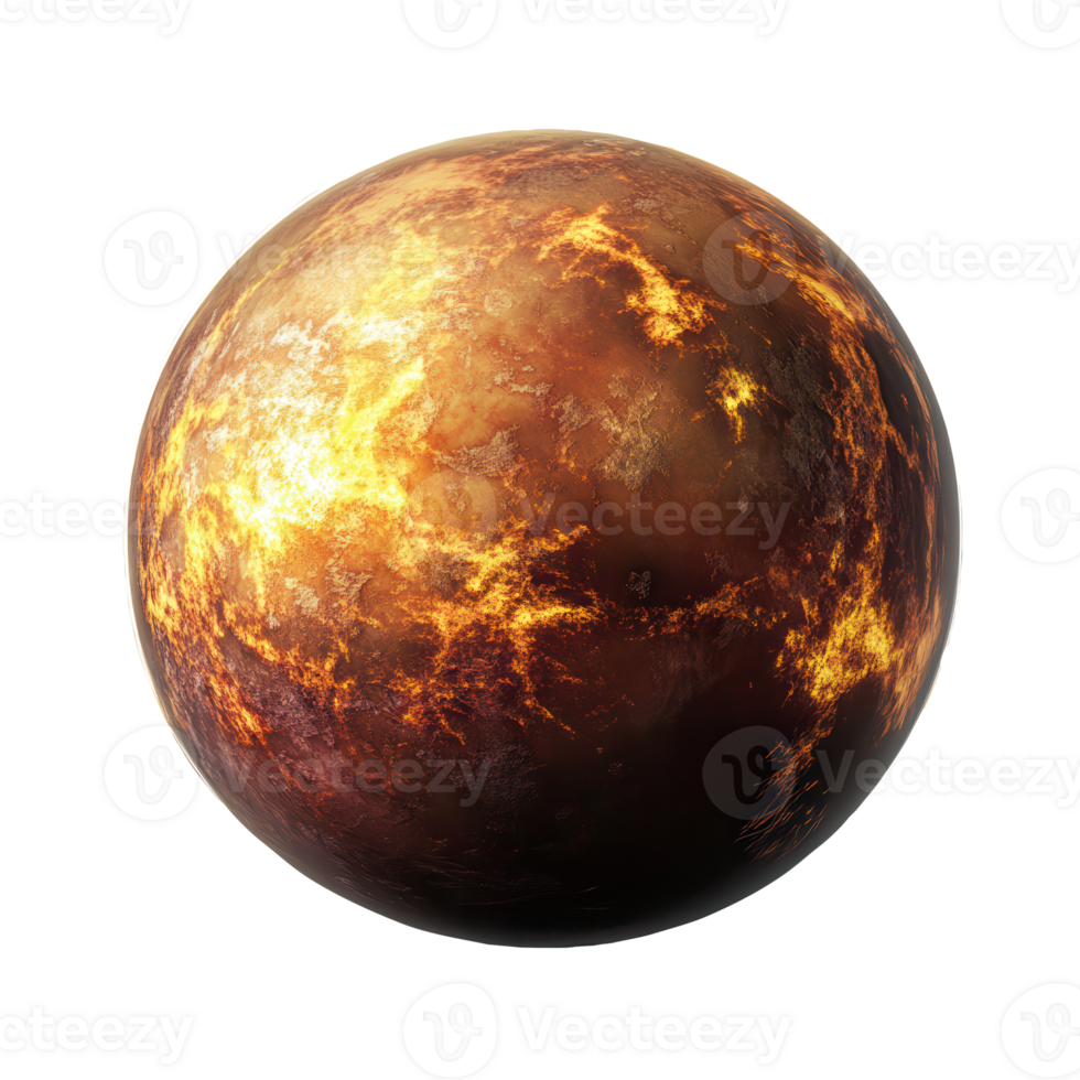 A planet with a fiery glow on it png