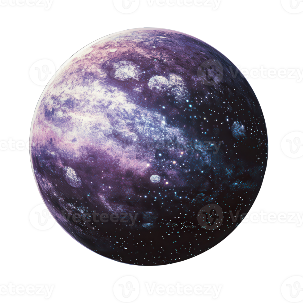 A purple planet with stars and planets png