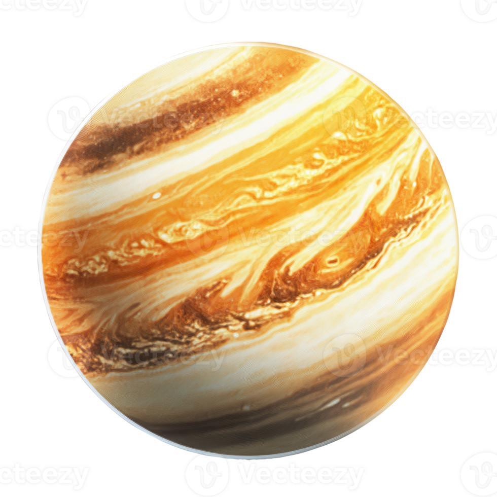 A close up of the planet jupiter png