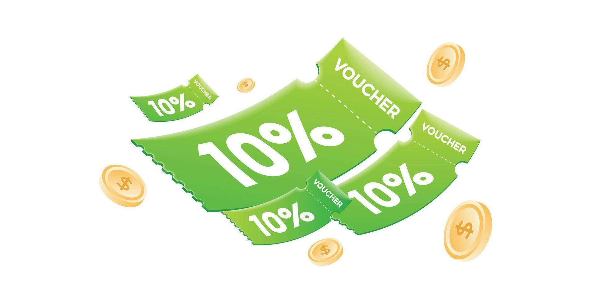 Voucher card cash back template design with coupon code promotion vector