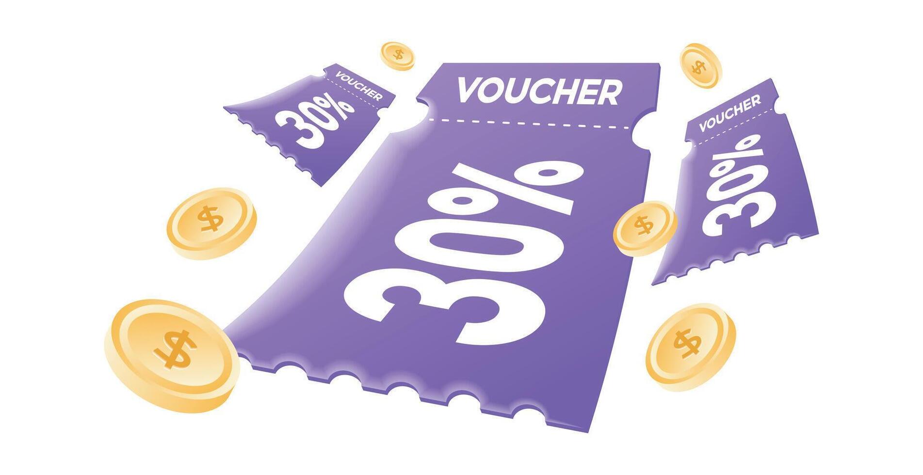 Voucher card cash back design with coupon code promotion vector