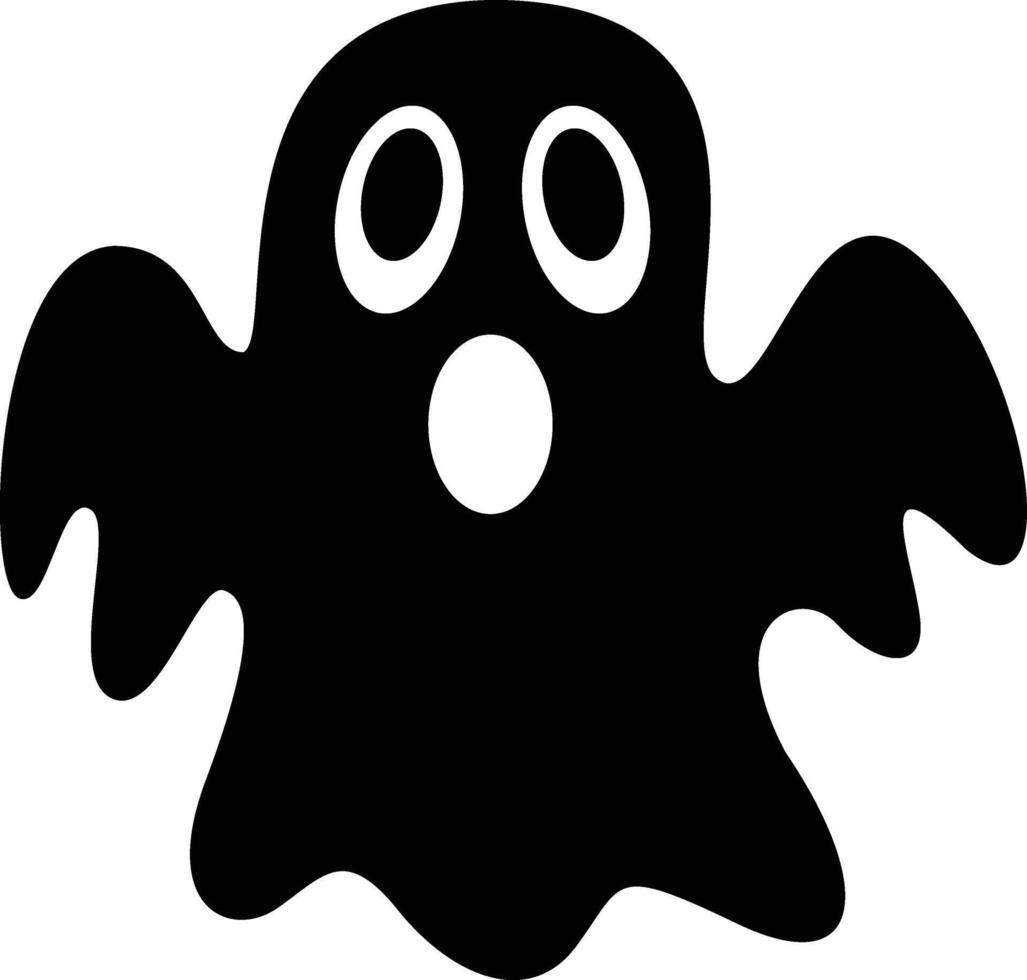 A black and white ghost with eyes and mouth vector