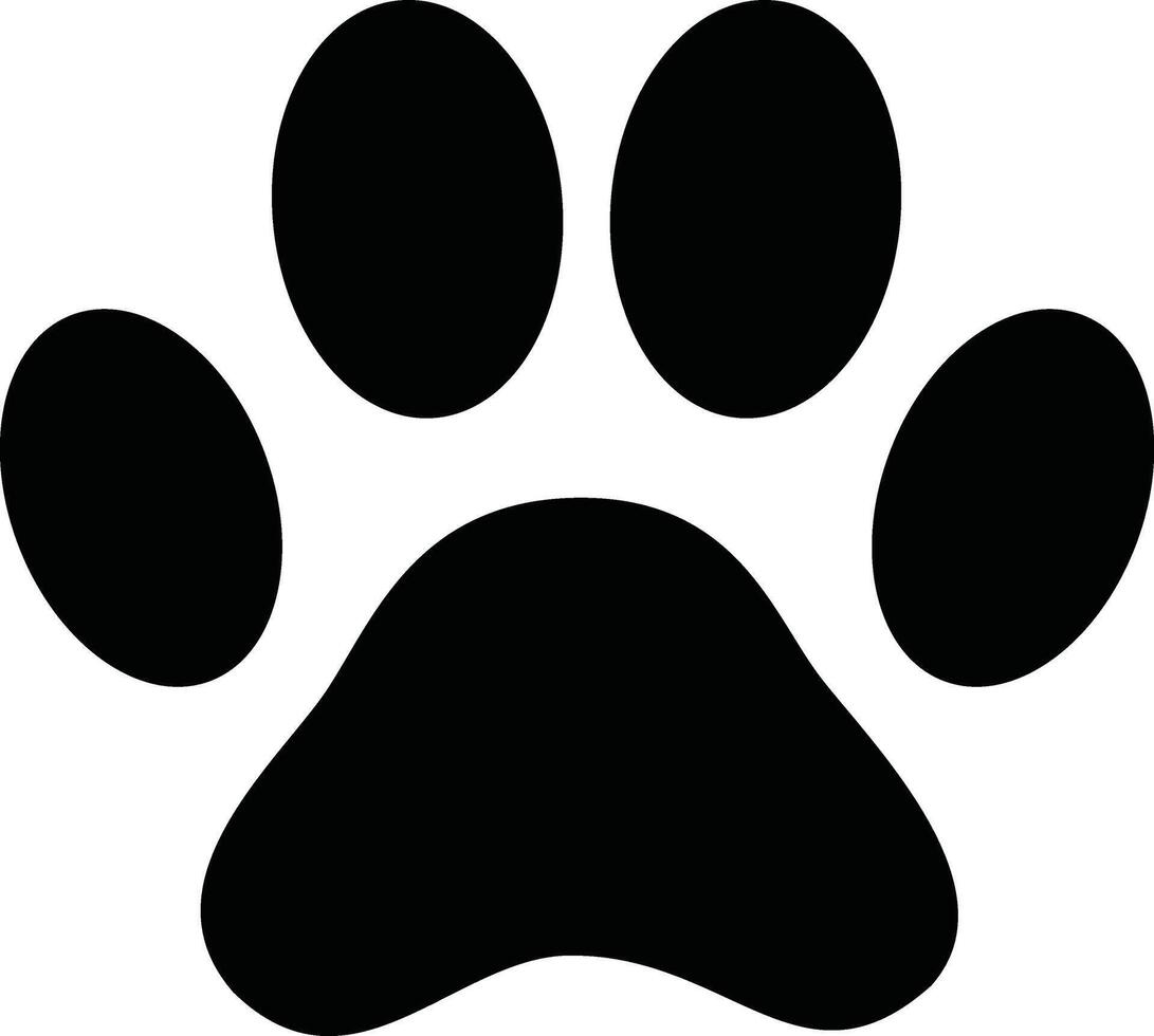 A black and white paw print on a white background vector