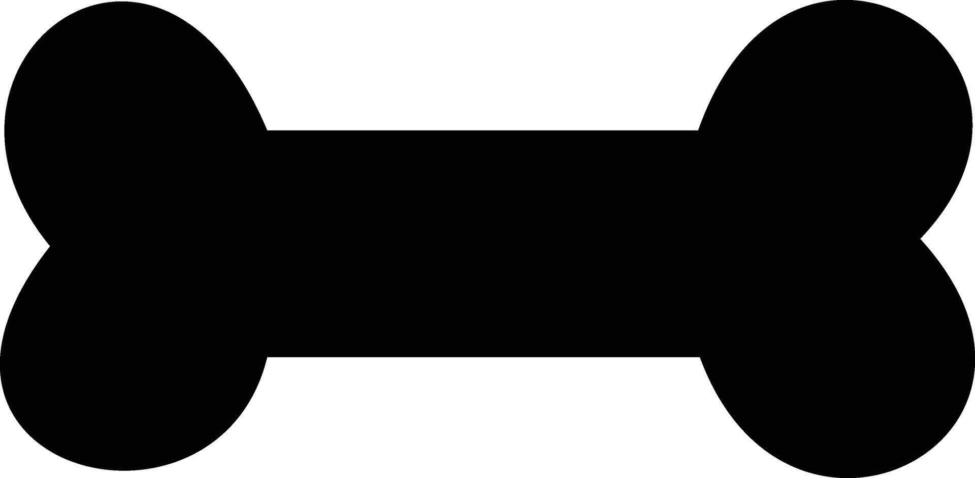 A black and white dog bone icon vector