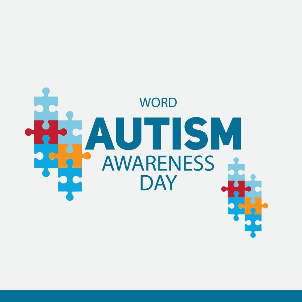 Autism Awareness Day Word Design. Simple and elegant design vector