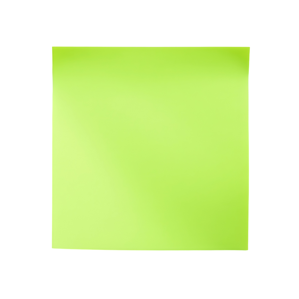 Green sticky note on png
