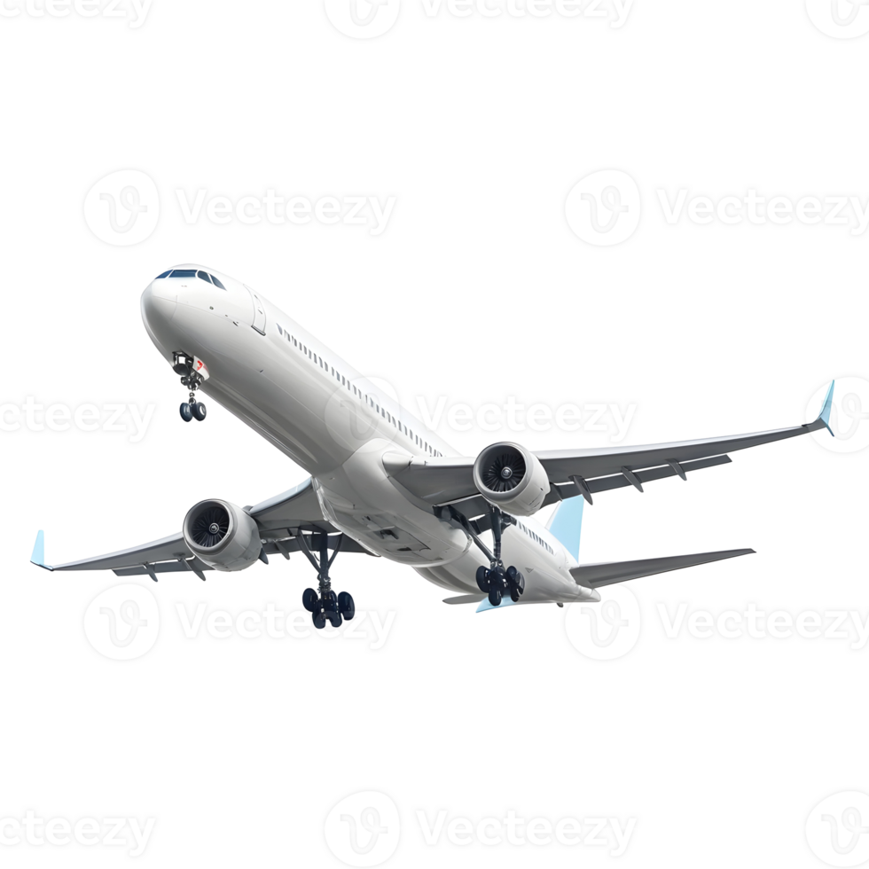 Airliner flying isolated on transparent background png
