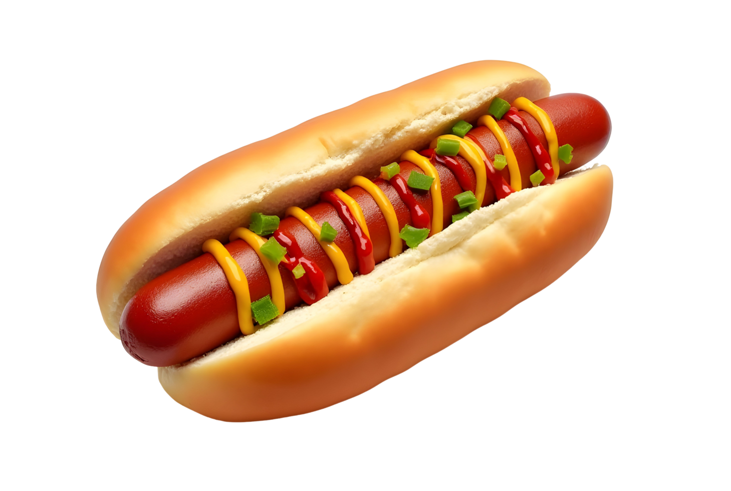a hot dog with mustard and ketchup png