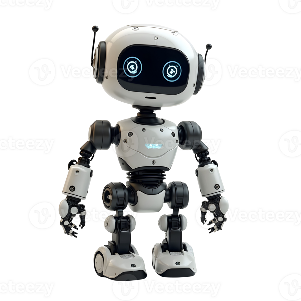Mini robot isolated on a transparent background png