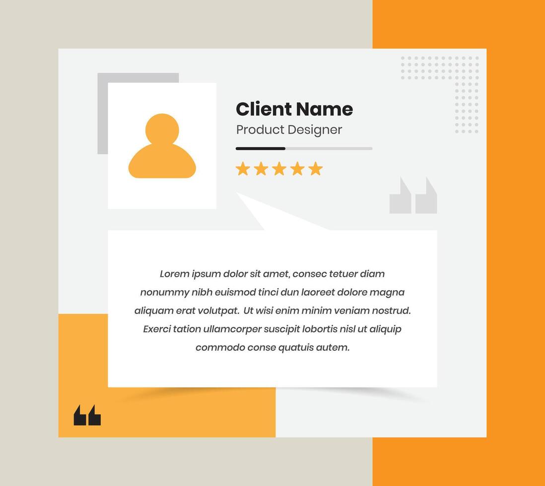 Minimalist customer feedback and testimonial social media post template design vector