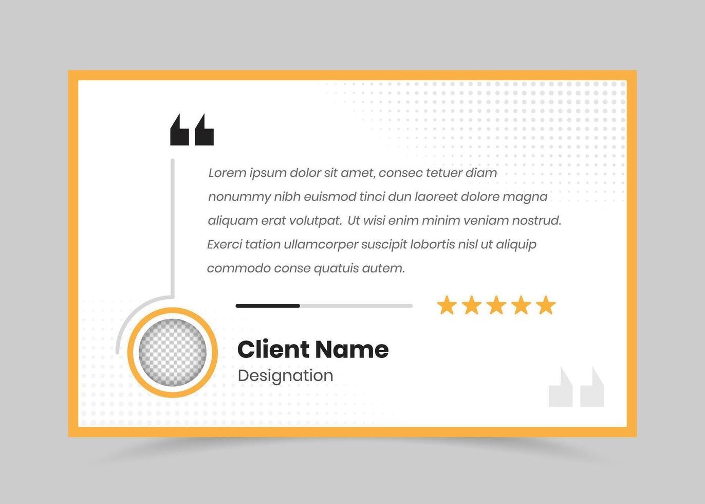 Minimalist customer testimonial and client feedback template design vector