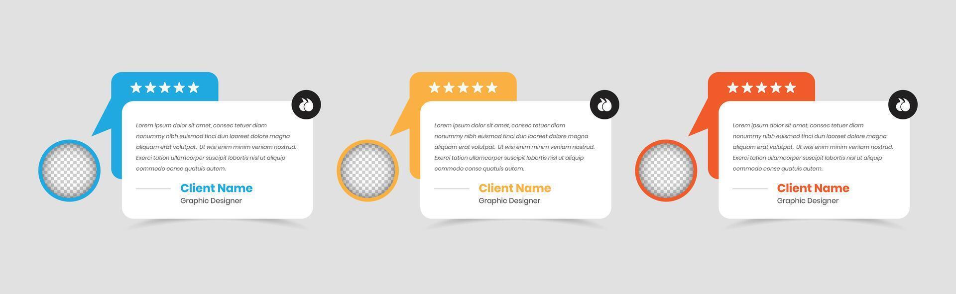 Client opinion presentation minimalist web card template design with image placeholder vector