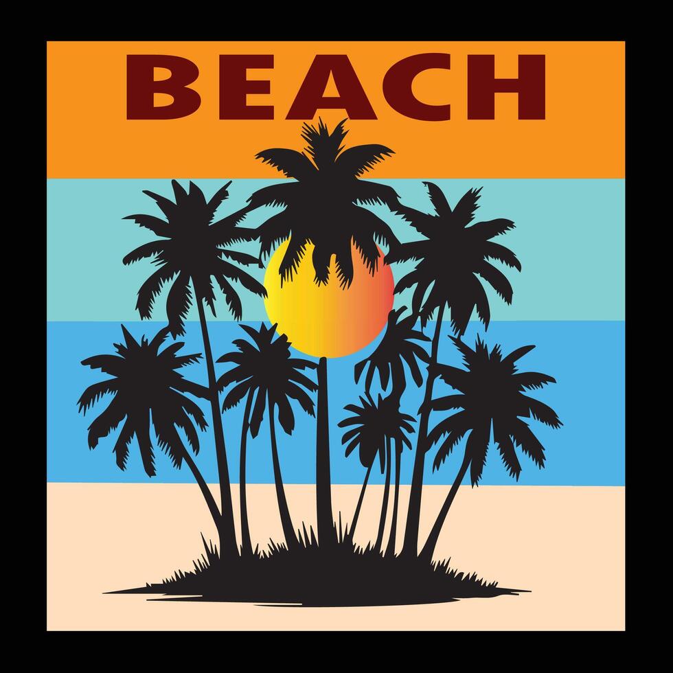Beach T-shirt Design vector