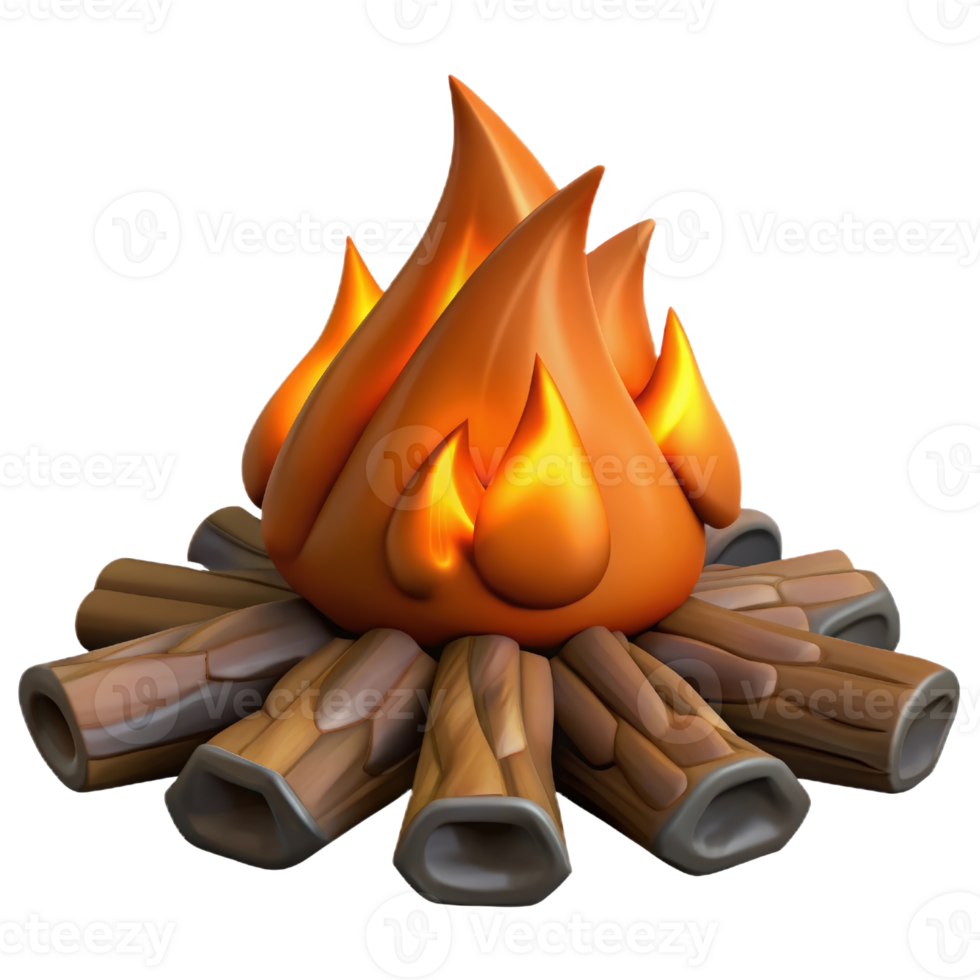 A fire is burning in a campfire png