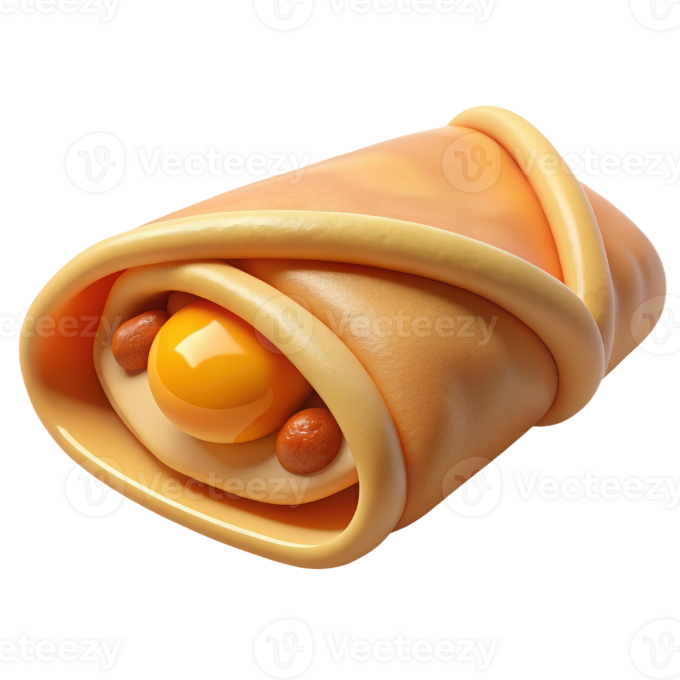 A roll of dough with an egg inside png