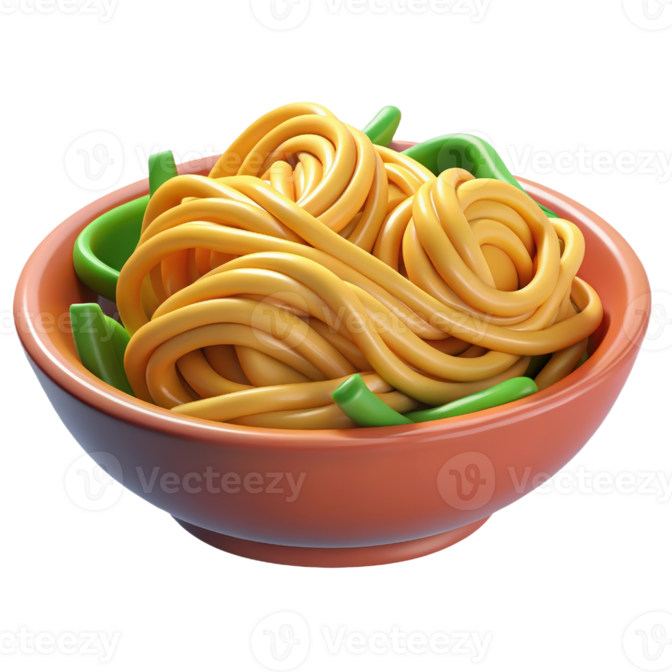 A bowl of spaghetti with green and orange noodles png