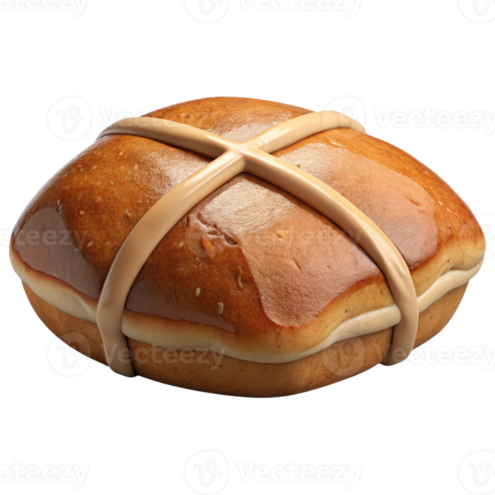 A hot cross bun is wrapped in a brown wrapper png