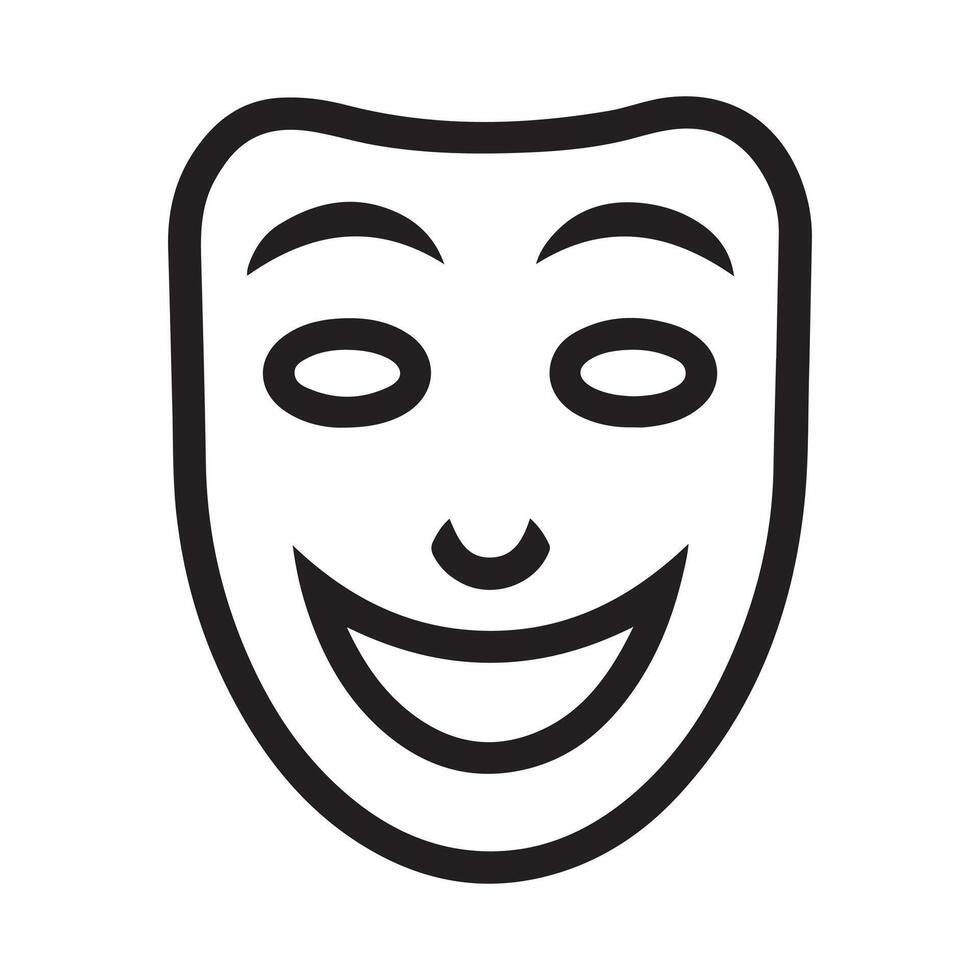 Smiling Comedy Theatre Mask Graphic vector