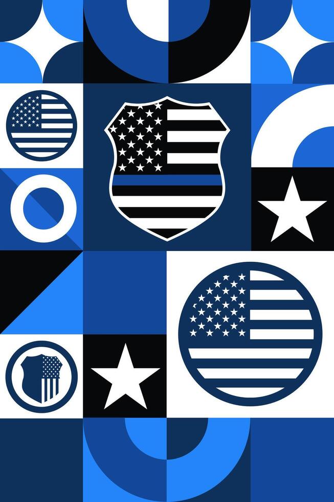 National Law Enforcement Appreciation Day. January 9. Seamless geometric pattern. Template for background, banner, card and poster. EPS10 illustration. vector