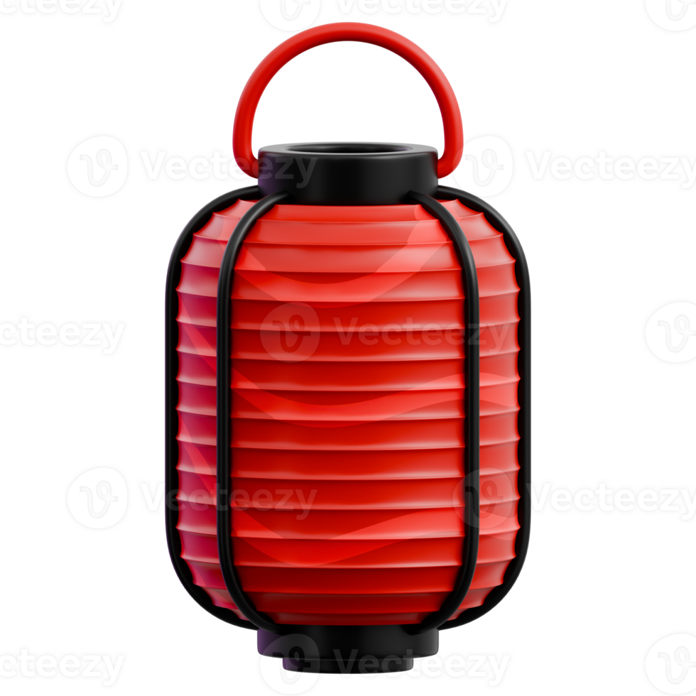Red Japanese Chochin Lantern png