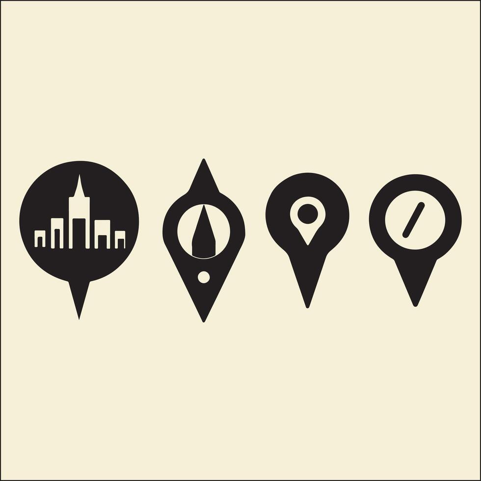 Location Pin Silhouette, Map Pin Direction vector