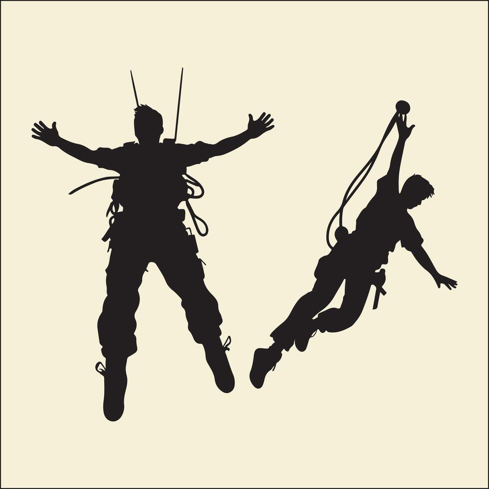Bungee Silhouette Action Icon vector