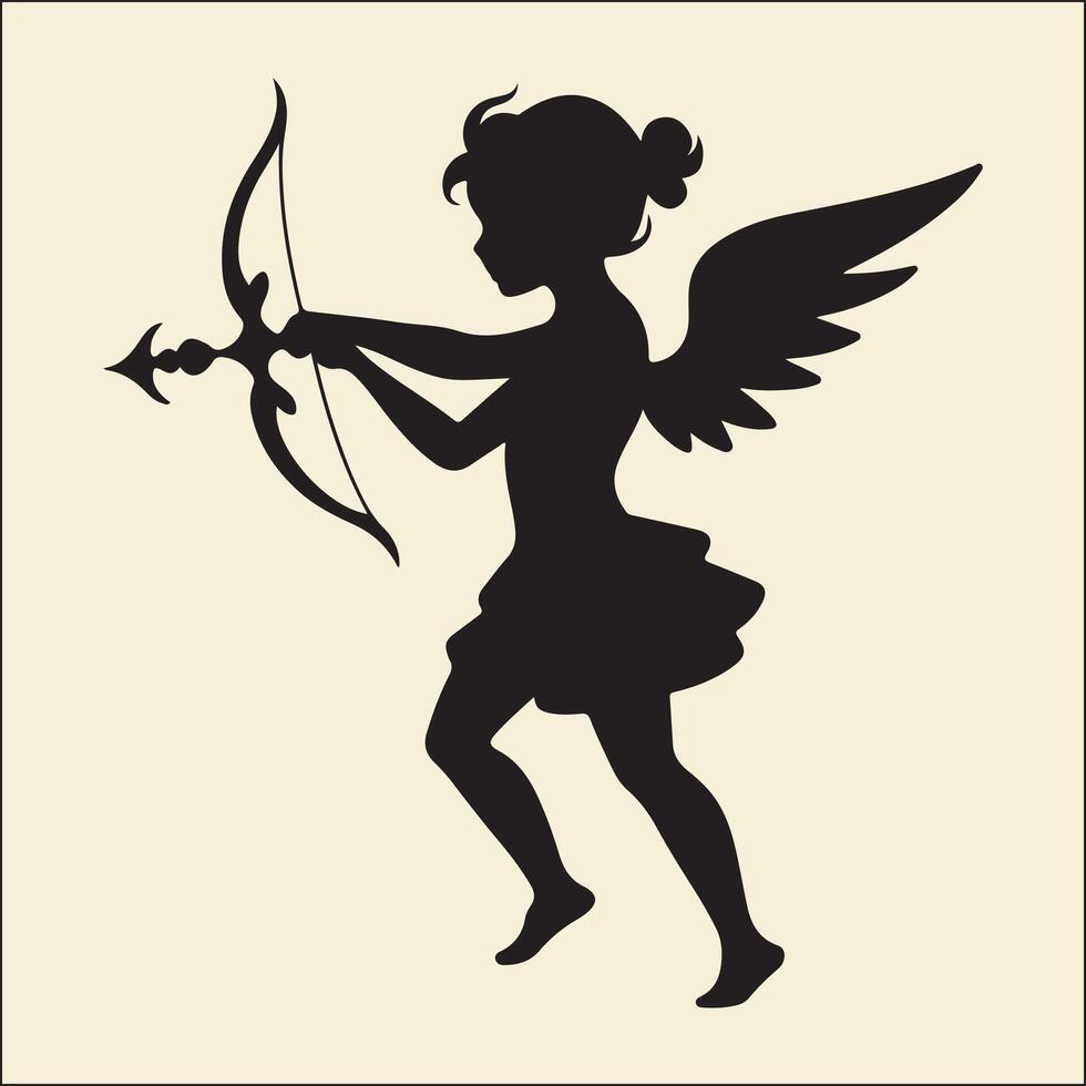 Cupid Arrow Silhouette, Arrow Love vector