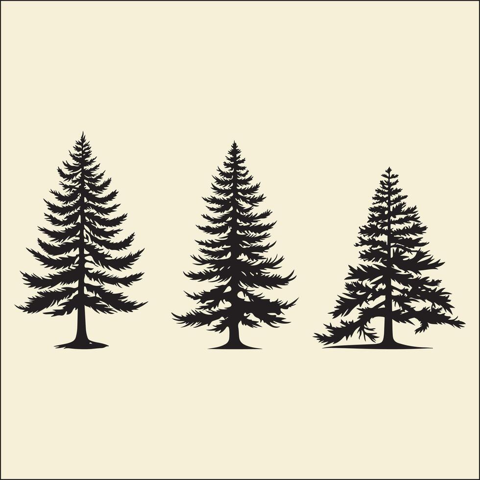 Pine Silhouette, Tree Forest vector